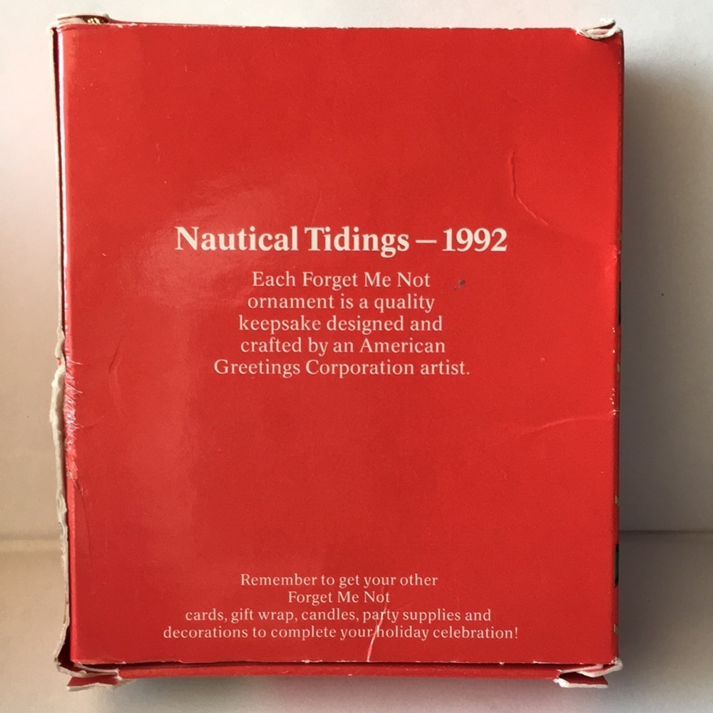 FINAL MARKDOWN 1992 American Greetings Forget Me Not Nautical Tidings Ornaments - Picture 4 of 9